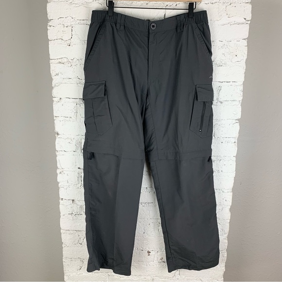 Kathmandu Grey Insect Repellant Hiking Pants Convertible Shorts Cargo Large - Picture 1 of 8